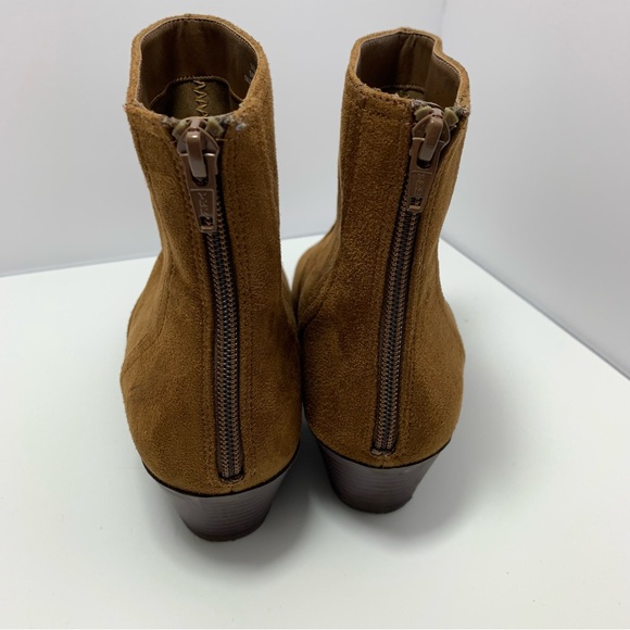 Banana Republic Faux Suede Dark Brown Bootie Size 8.5 Ankle Western Bootie - Picture 6 of 13